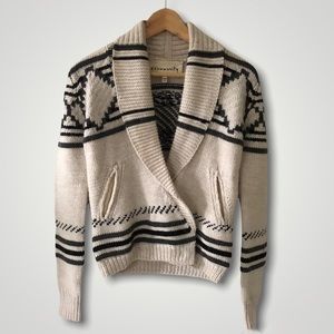 Aritzia Black and Cream Cardigan Sweater